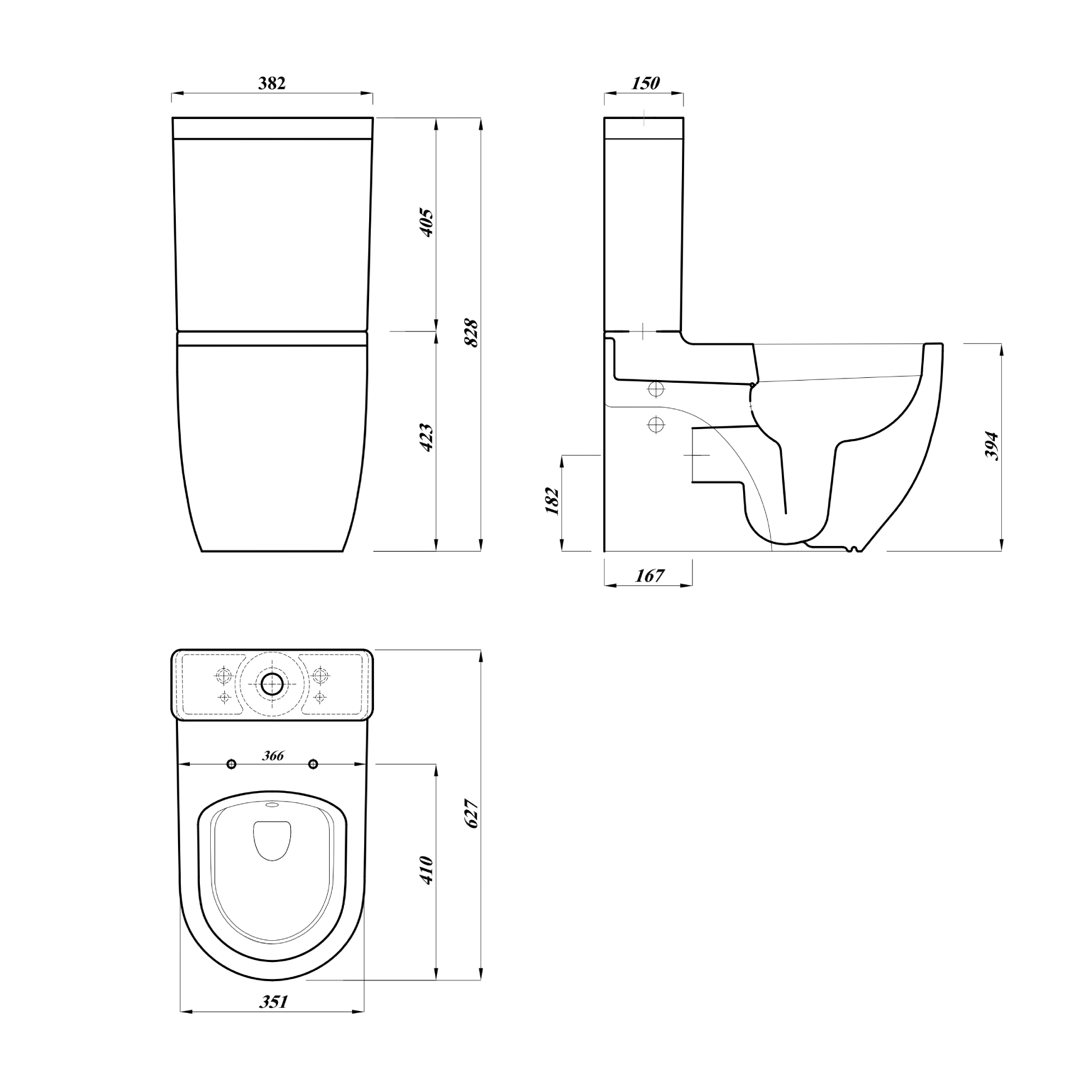 Matrix Round Rimless Close Couple HO with side feature - Lecico Egypt